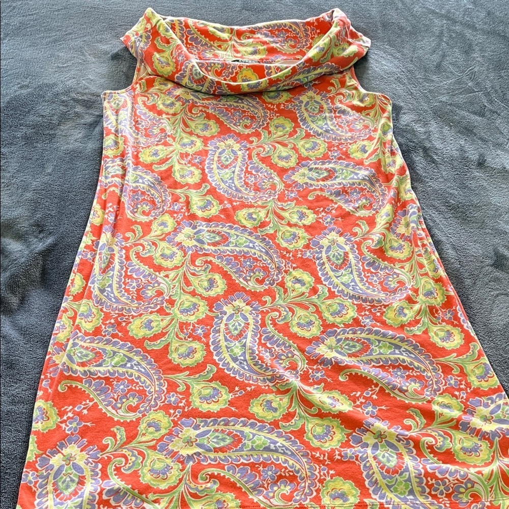 Ralph Lauren bright paisley sleeveless dress